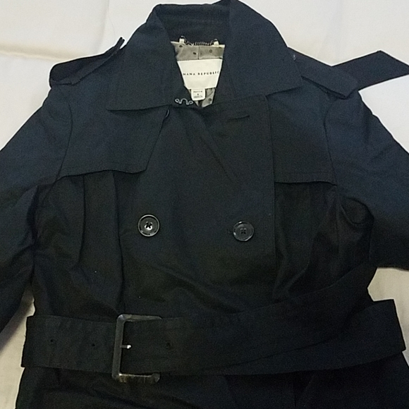 NWOT classic  black trench S petite - Picture 2 of 6